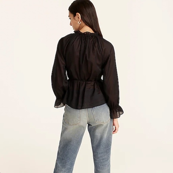 J.Crew Tie-waist top in organic cotton voile - Picture 4 of 6